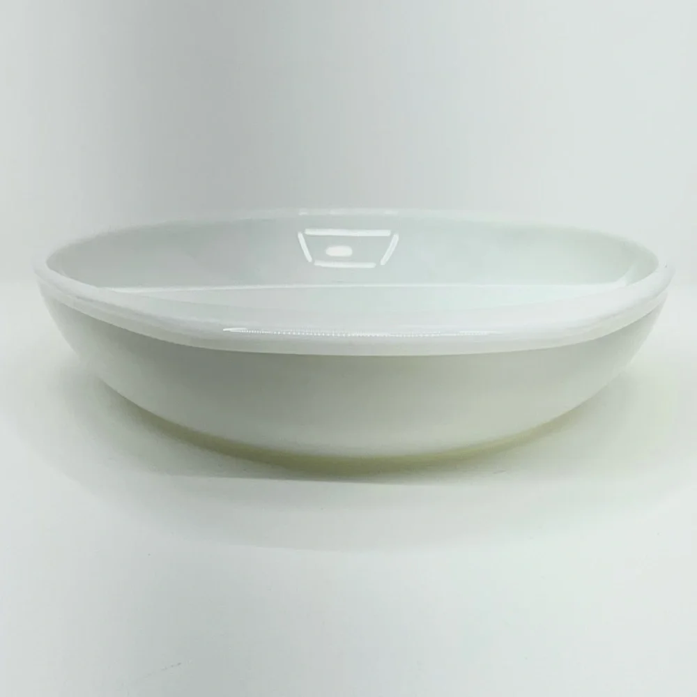 PYREX Vintage 1.5 Qt Milk Glass Divided Oval Baking Dish #1063 USA 14